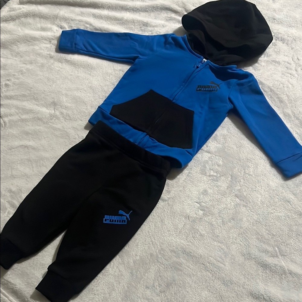 Puma Kids Blue and Black Matching Set